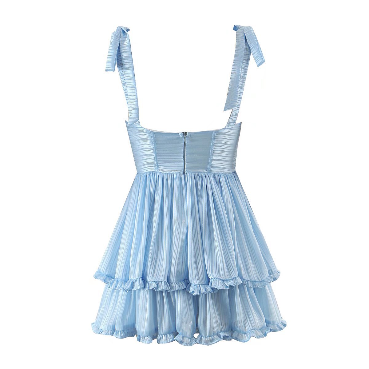 Spring Women Clothing Sexy Three Layer Colorful Silk Chiffon Sling Dress Large Swing Dress by Ragazza