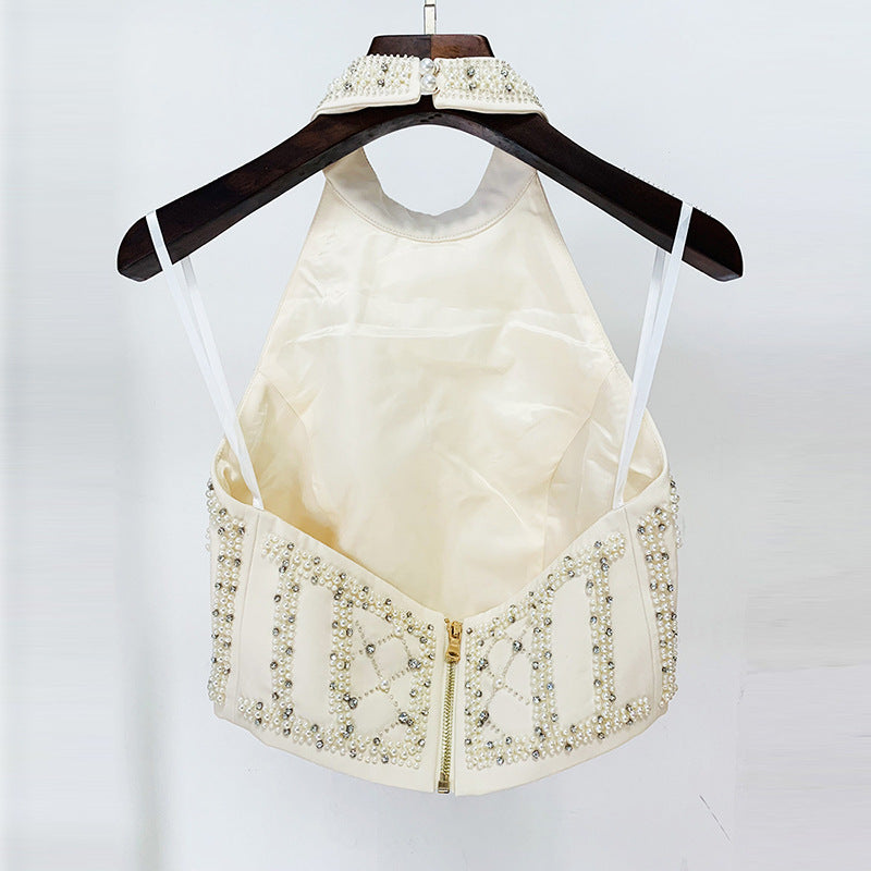 Goods Stars Heavy Industry Beads Diamond Metal Sheet Halterneck Vest Top Dress by Ragazza