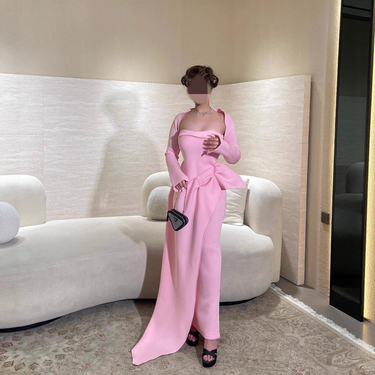 Summer Elegant Sexy Shawl Tube Top Slit Ball Dress Two Piece Set  DestGlow