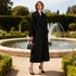 Women French Long Sleeve Loose Diamond Coat Autumn High Sense Show Thin Black Windbreaker by Ragazza