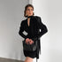 Fall V Neck Puff Sleeve Dress Black Long Sleeve Chiffon Dress Women Clothing by Ragazza