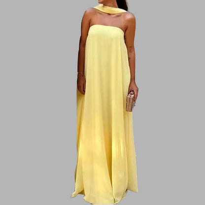 Spring Elegant Women Clothing Patchwork Wrapped Chest Large Swing Sexy Party Dress by Ragazza