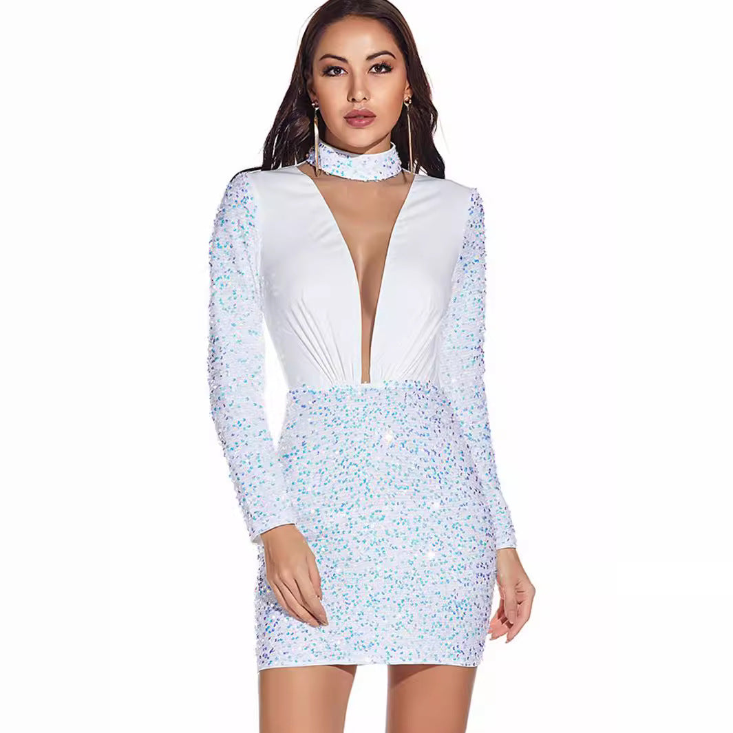 Sexy Retro Long Sleeve Sequ Dress Women Clothing Dress by Ragazza