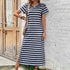 Women Loose Comfortable Striped Casual Dress by Ragazza
