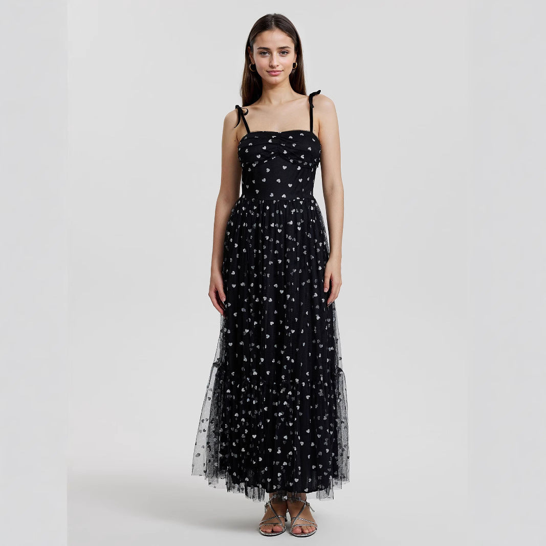 Graceful Summer Mesh High Waist Tied Dress by Ragazza