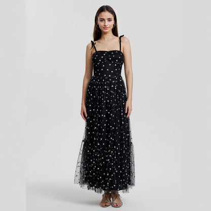 Graceful Summer Mesh High Waist Tied Dress by Ragazza