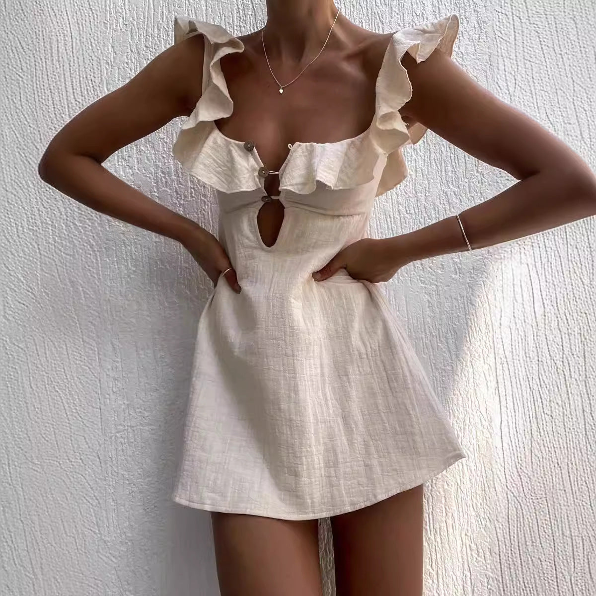 Sexy Ruffled Spaghetti Straps Dress Women by Ragazza