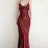 Sexy Elegant Retro Halter Sheath Dress Thin Flash Pleated Backless Solid Color Swing Collar Dress by Ragazza