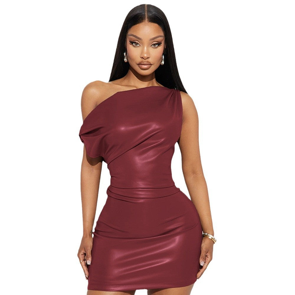 Crossbody Sheath Dress Women Clothing Sexy Nightclub Dress by Ragazza