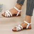 Arrival Woven Elastic Band Flat Sandals Women Simple Lightweight Retro Beach Slippers  DestGlow