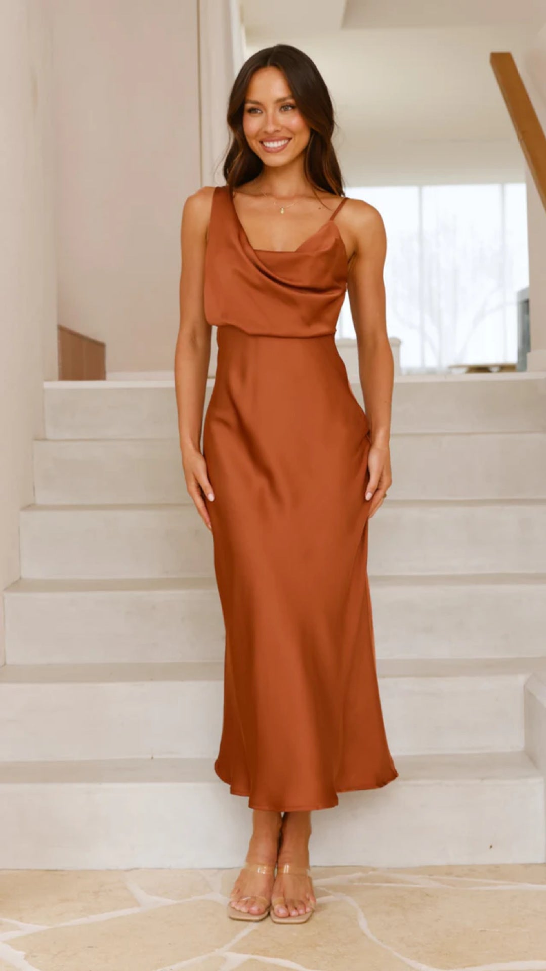 Summer Women Clothing Solid Color Satin Satin Sexy Suspenders Dress by Ragazza