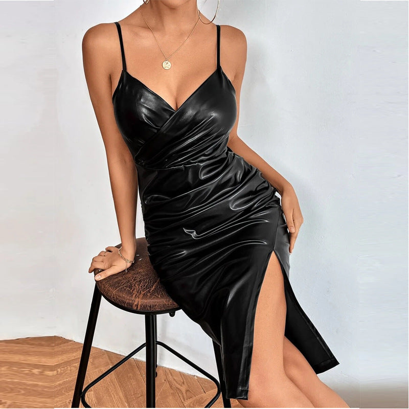 Ladies Dress Leather Sexy Sexy Brand Women Clothing by Ragazza