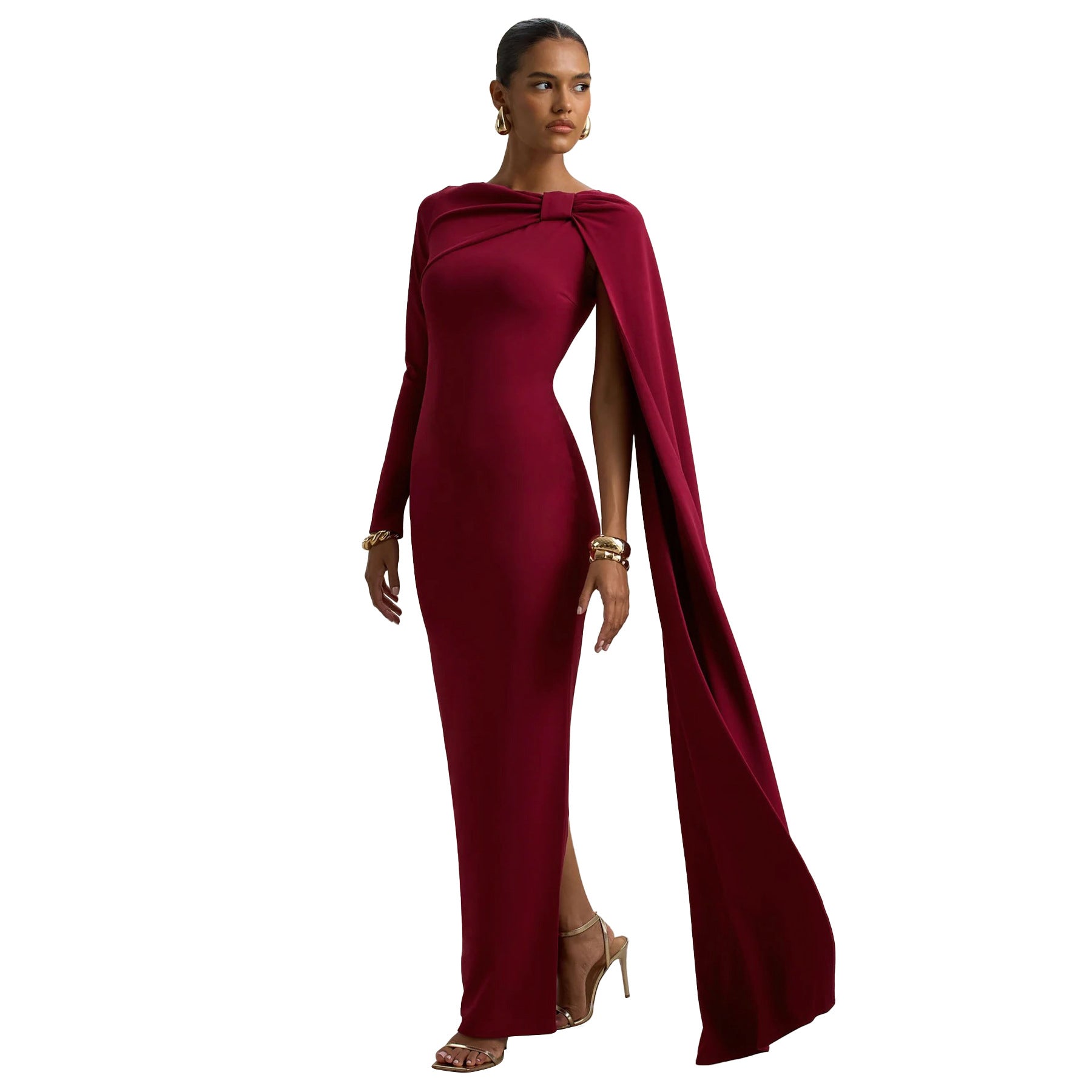 Women Wear One Shoulder Ribbon Evening Dress Long Sleeve Sexy Sheath Dress by Ragazza