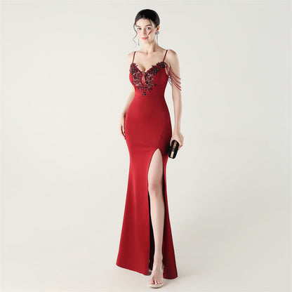 Bead Tube Applique Handmade Beaded Boning Corset Waist Trimming Lace up Satin Evening Dress Cocktail Social Slimming Slim Fit by Ragazza
