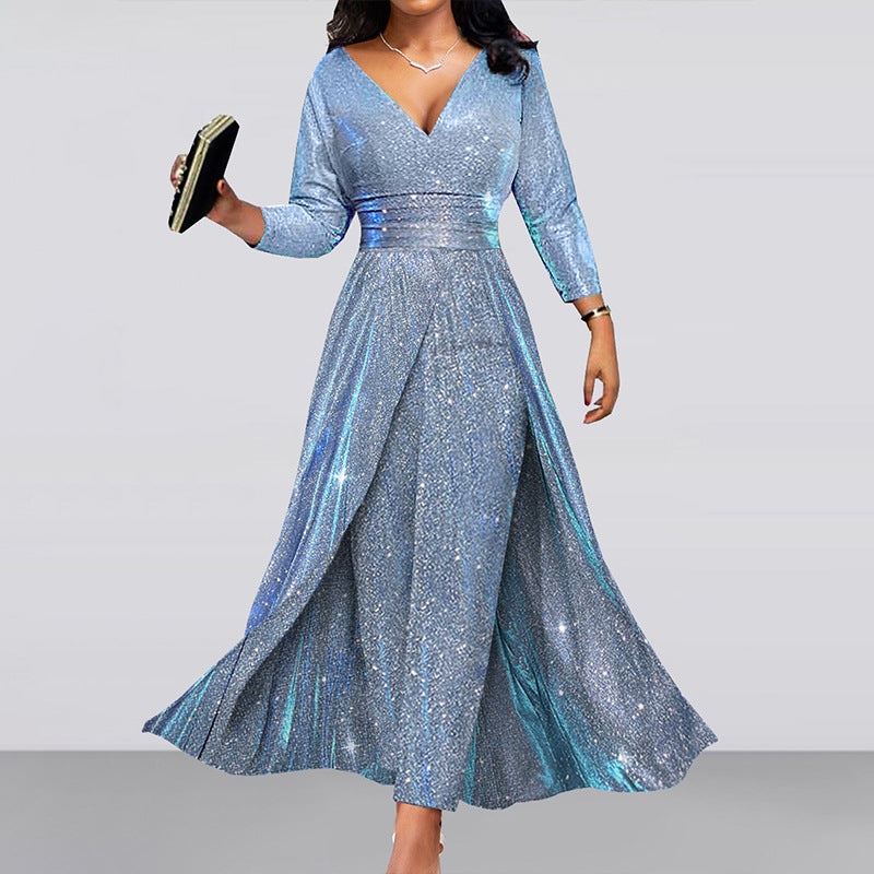 Cocktail Dress Double Sided Sequined Large Dress Tube Top Sexy Jumpsuit by Ragazza