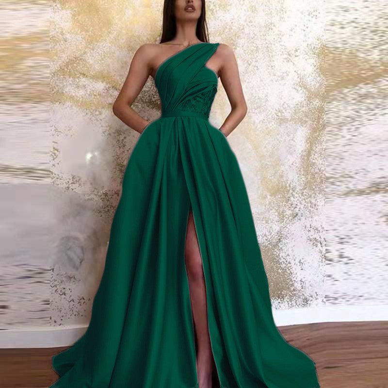 Spring Sexy Split Shoulder Dress Maxi Dress Evening Dress Women  DestGlow