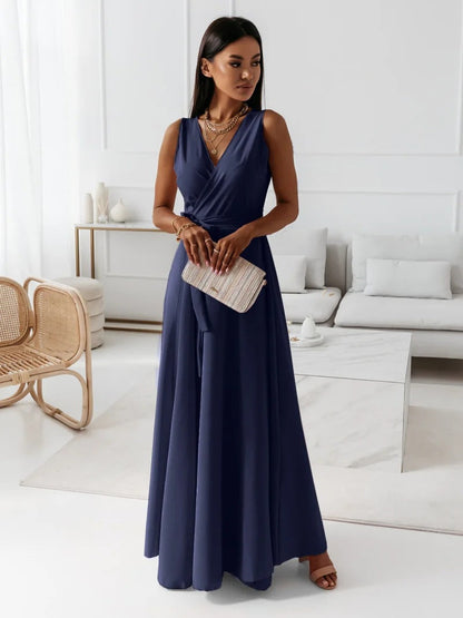Women Clothing Tied V Neck Evening Party Maxi Dress Women by Ragazza