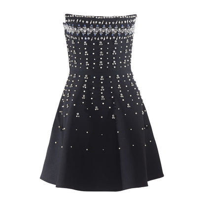 Embellished Tube Top Cinched Waist Bandage Dress Fashionable Dress for Appointment Elegant Slimming Dinner Women Clothing by Ragazza