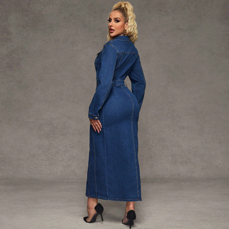 Women Clothing Breasted Waist Tight Maxi Dress by Ragazza