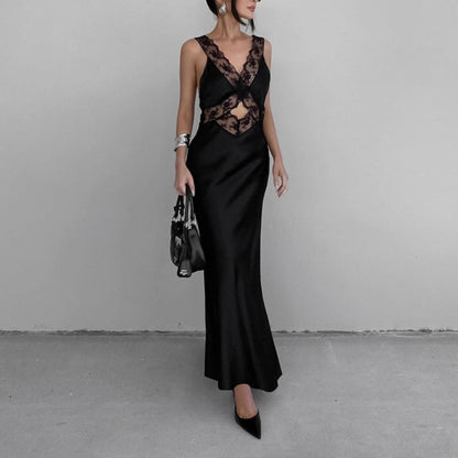 Spring Women Clothing Design Lace Elegant Black Sexy Cami Dress by Ragazza