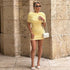 Slimming Solid Color Women Pleated Simple Fashionmonger Hip Dress Shopping Waist Travel Short Dress  DestGlow