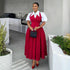 Women Clothing Autumn Elegant Bubble Sleeve Women Shirt Collar High Waist Slimming Dress Faux Two Pieces by Ragazza