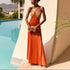 Spring Summer Suspender Satin Dress Casual Scarf Two Piece Set Dress for Women  DestGlow
