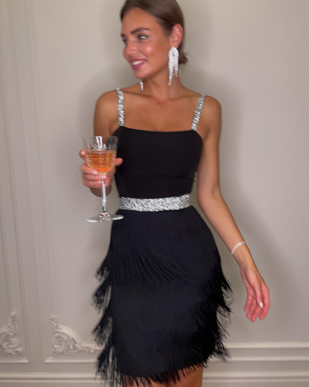 Date Dinner Socialite Sling Tassel Dress by Ragazza