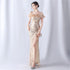 Fabric Sequin Combined With Embroidery Thread Heavy Craft Folding Organza Boutique Evening Dress by Ragazza