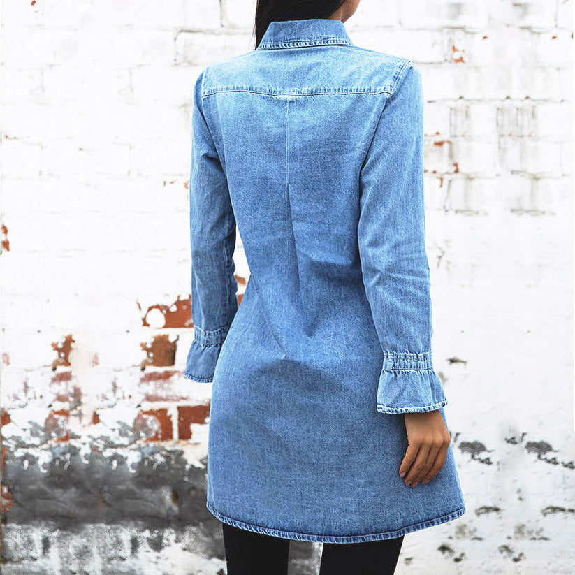 Jacket Women Autumn Winter New Slim Denim Dress Fashion Europe Denim Women Dress Sexy by Ragazza