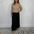 New Autumn Winter Women round Neck Top Sunken Stripe Pleated Dress by Ragazza