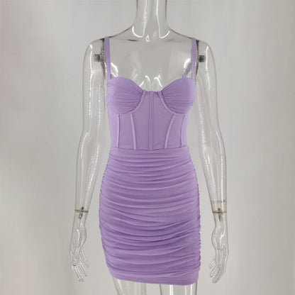 Mesh Summer Backless Design Sling Boning Corset Dress Women Clothing by Ragazza