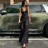 Women Clothing Winter Sexy Lace Deep V Plunge Strap Slim Fit Backless Dress by Ragazza