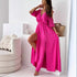 Women Clothing Solid Color Sexy Sling Half Sleeve Mid Length Dress by Ragazza
