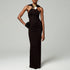 Socialite Halter Formal Dress Niche Metal Buckle Decoration Slim Slimming Maxi Dress Women by Ragazza