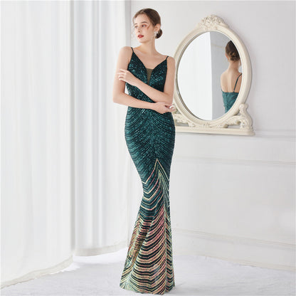 Positioning Floral Dream Socialite Gathering Party Evening Dress Sexy Long Slimming Toast Dress Bride by Ragazza