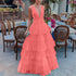 Summer Women Clothing Dress Net Yarn Cake Dress V neck Brace Evening Dress by Ragazza