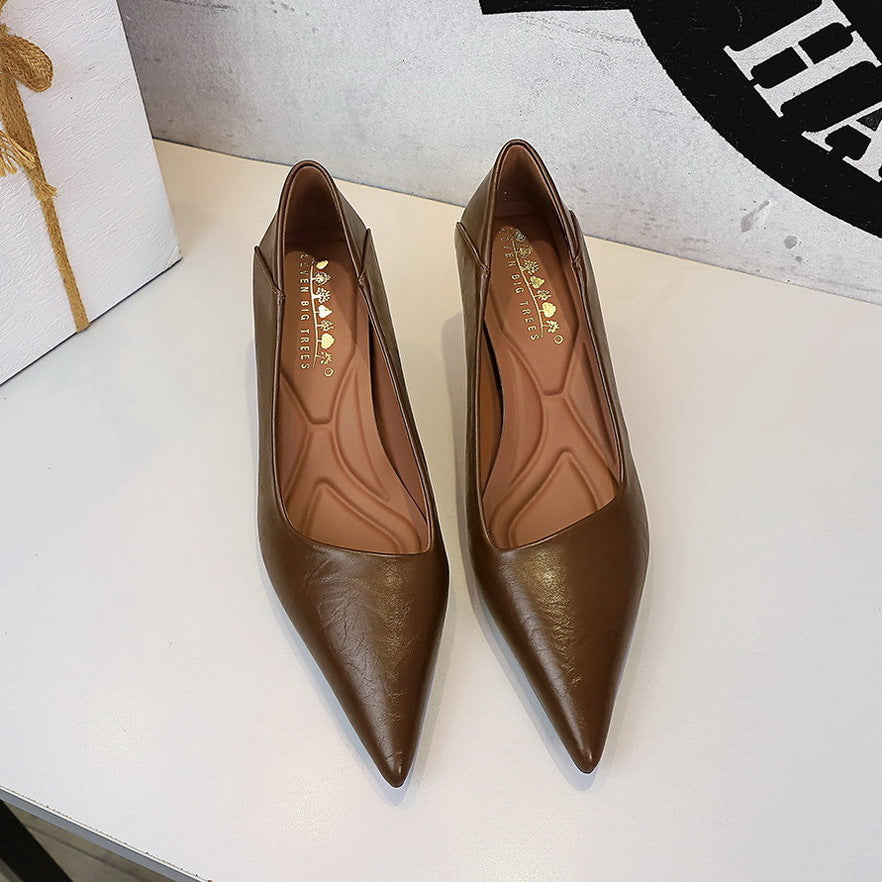 French Work Comfortable All Match Office Work Pointed High Heels Women Stiletto Heel Non Wear Feet Classy Shoes  DestGlow