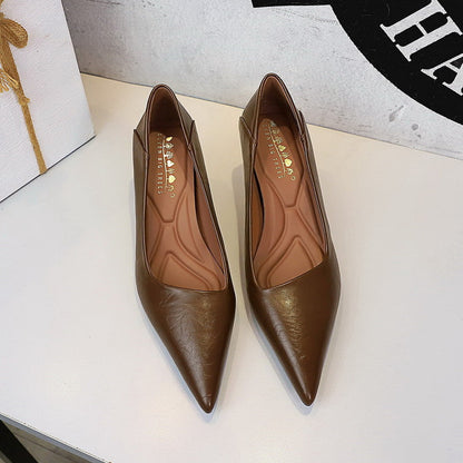 French Work Comfortable All Match Office Work Pointed High Heels Women Stiletto Heel Non Wear Feet Classy Shoes  DestGlow