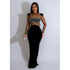 Women Wear Solid Color Mesh Rhinestone Long Sleeve Dress Dress by Ragazza