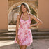 Summer Women Clothing Gentle Printed Sleeveless Halter Lace up Dress by Ragazza