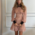 Printing Color Contrast French Dress Women Design Pleated Collared Long Sleeve High Waist A line Dress by Ragazza