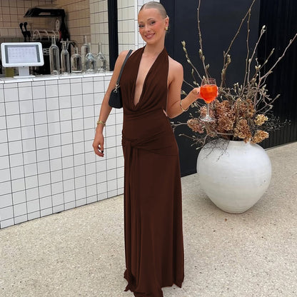 Women lothing Autumn Sexy Tube Top Halter Backless Slim Dress by Ragazza