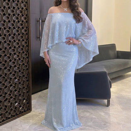 Spring Summer Women Sexy off the Shoulder Sequin Dress Ball Dress  DestGlow