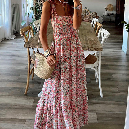 Summer Women Sexy Floral Bohemian Strap Dress by Ragazza