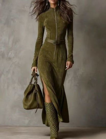 Fall Elegant Graceful Zipper Collared Jumpsuit by Ragazza