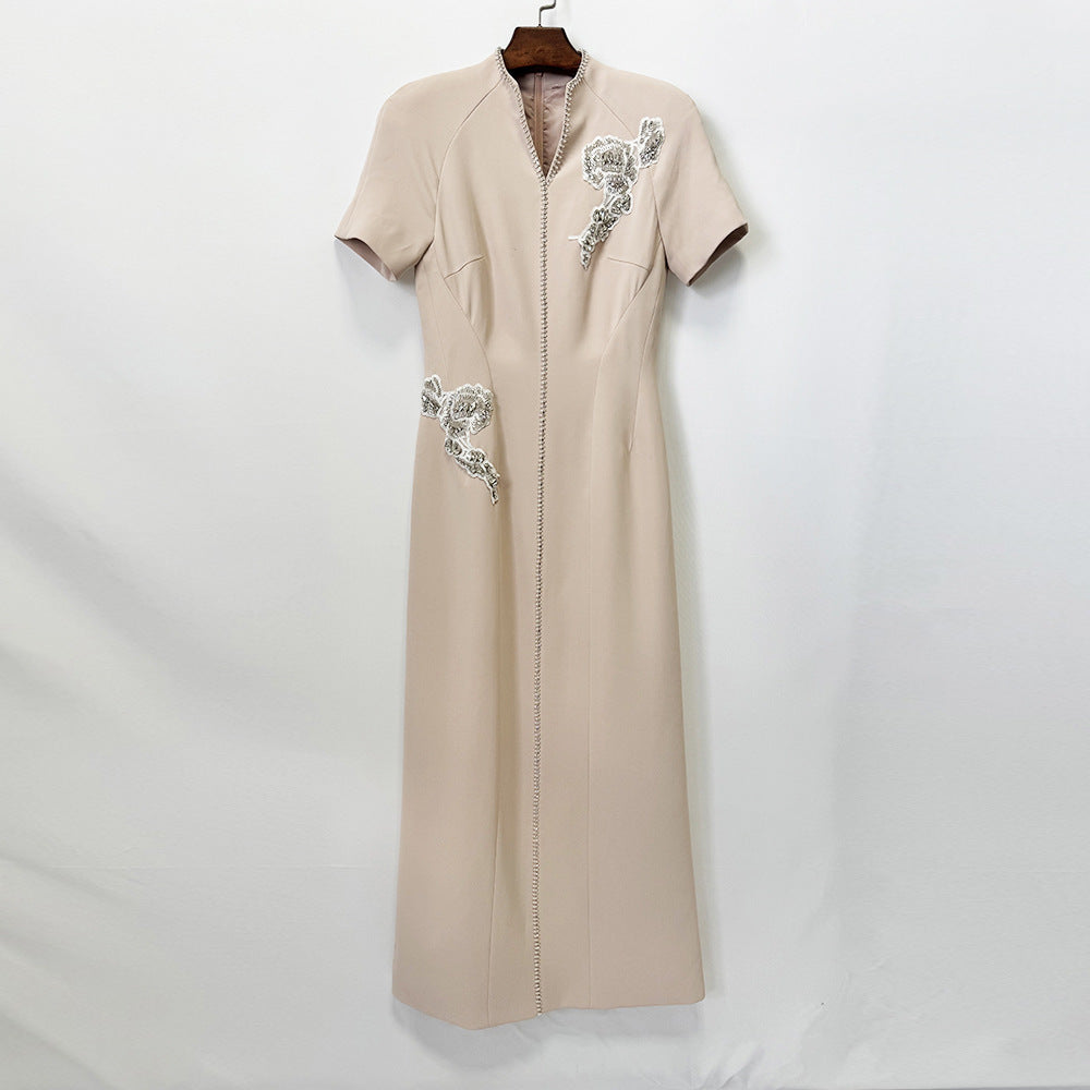 Star Heavy Industry Beads Diamond Slim Mid Length Dress Small Dress  DestGlow