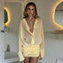Spring Women Elegant Sexy Collared Slim Fit Sheath Lace up Shirt Dress Short Dress Women by Ragazza