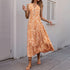 Summer Mid Length Sleeveless V neck Abstract Pattern Printing Dress by Ragazza