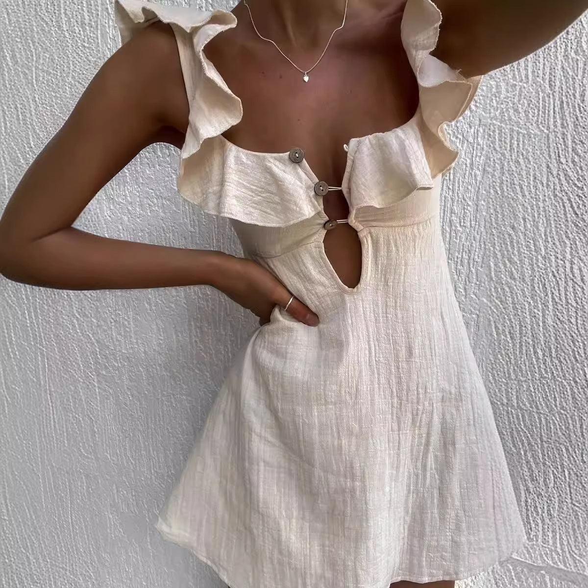 Sexy Ruffled Spaghetti Straps Dress Women by Ragazza